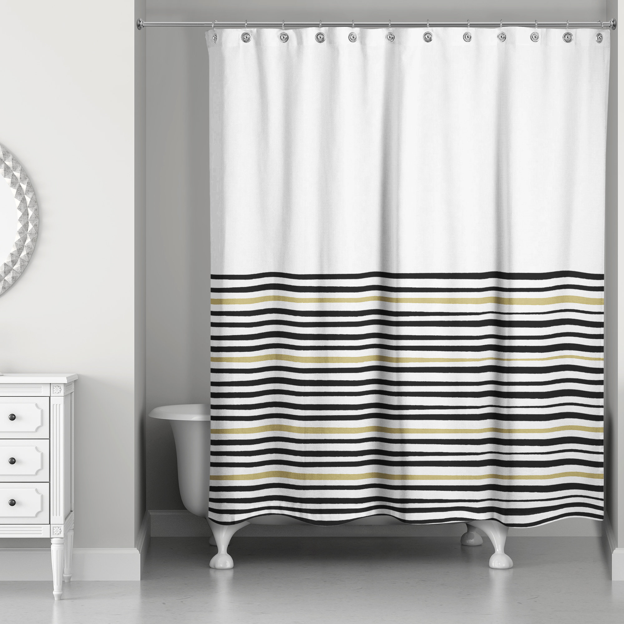 Orren Ellis Pelagios Stripe Single Shower Curtain Wayfair