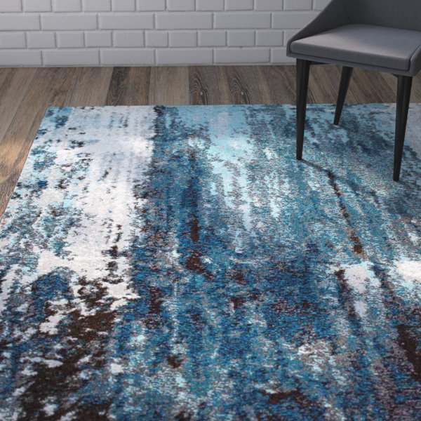 Elliott Blue/Gray Area Rug by Wrought Studio