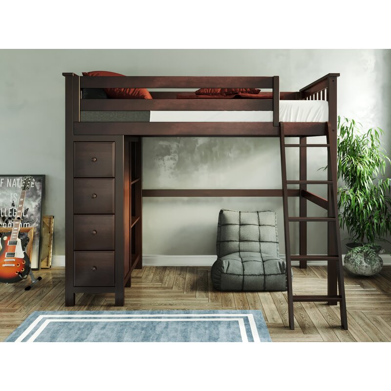 twin loft bed with storage wayfair