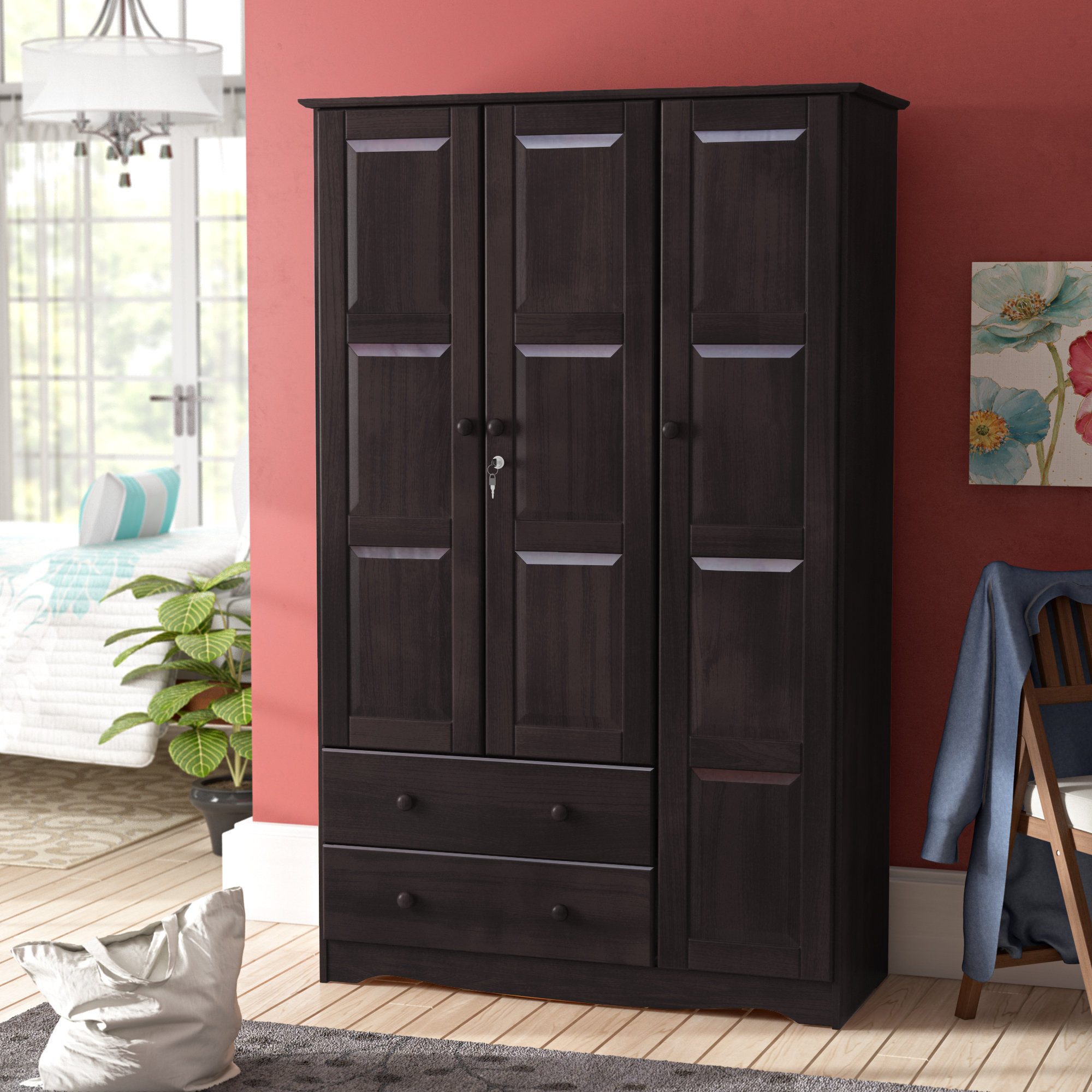 Winston Porter Primm Grand 3 Door Armoire Reviews Wayfair Ca