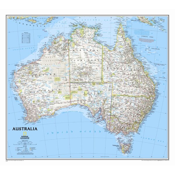 Australia Classic Wall Map by National Geographic Maps