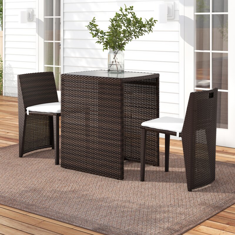 Damarion 3 Piece Rattan Seating Group with Cushions
