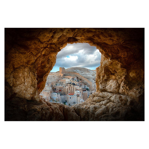 View of a Monastery 2.25m x 3.36m Textured Matte Peel & Stick Wall Mural East Urban Home
