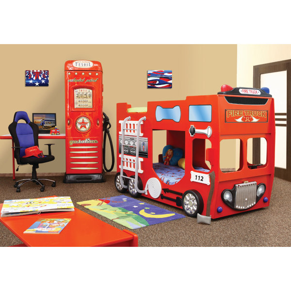 Zoomie Kids Fire Truck Toddler Bunk Bed Wayfair