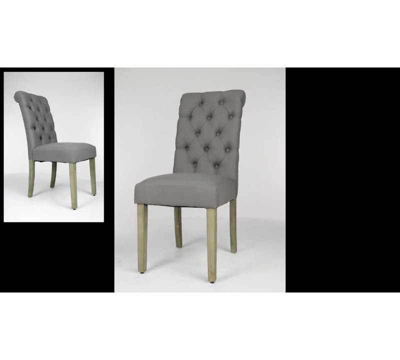 Christies Roll Top Tufted Modern Upholstered Dining Chair & Reviews