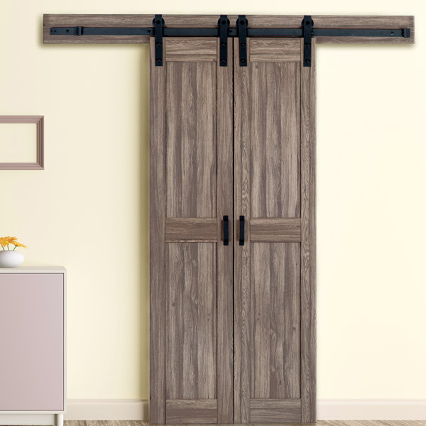 Duplex Solid MDF Panelled Prehung Interior Barn Door by Erias Home Designs