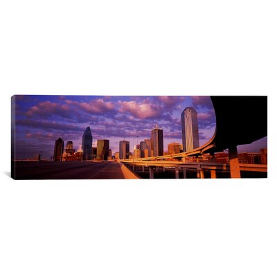 Panoramic Skyscrapers in a City, Dallas, Texas Photographic Print on Canvas Ebern Designs Size: 16