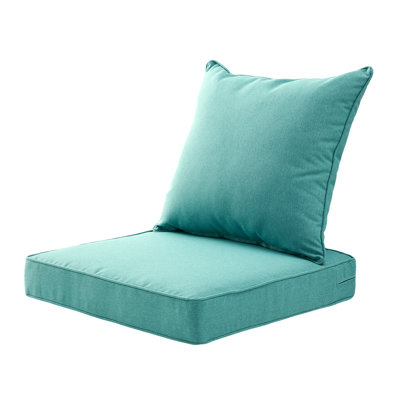 Outdoor BackSeat Cushions Deep Seat Patio Cushions  For All Weather ARTPLAN Fabric Green