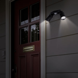 Solar Powered Dual Head Motion Sensor 14-Light Wall Spotlight