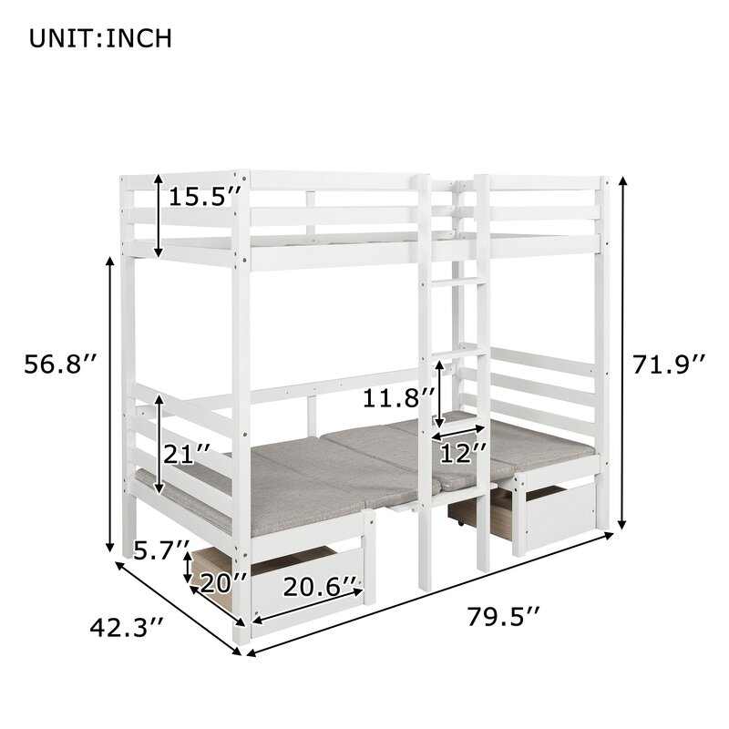 Isabelle Max Coles Twin Bunk Configurations Bed With Drawers And