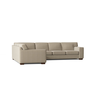 121 Wide Corner Sectional Klaussner Furniture Fabric Vault Pearl Orientation Left Hand Facing