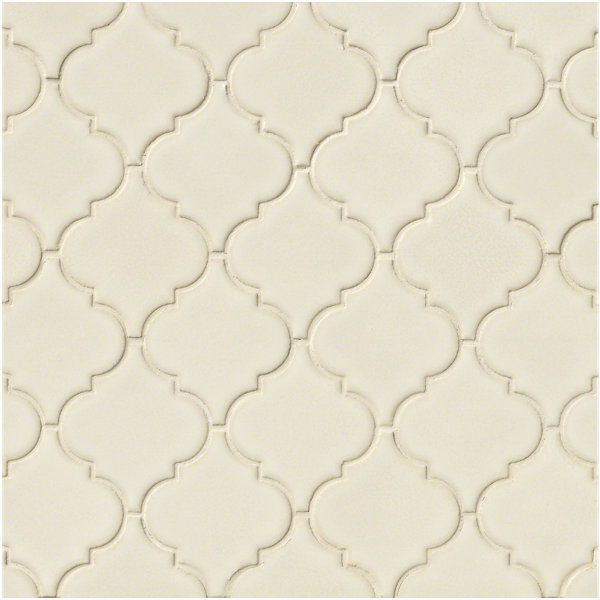 Arabesque 10.83 x 15.5 Ceramic Mosaic Tile in Antique White by MSI