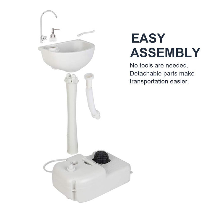 Ktaxon Portable Camping 20 Pedestal Bathroom Sink With Faucet