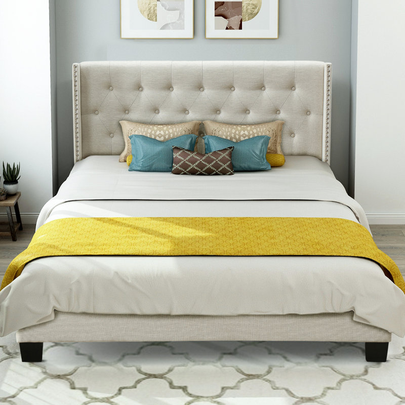 Red Barrel Studio Postel Queen Solid Wood Tufted ...