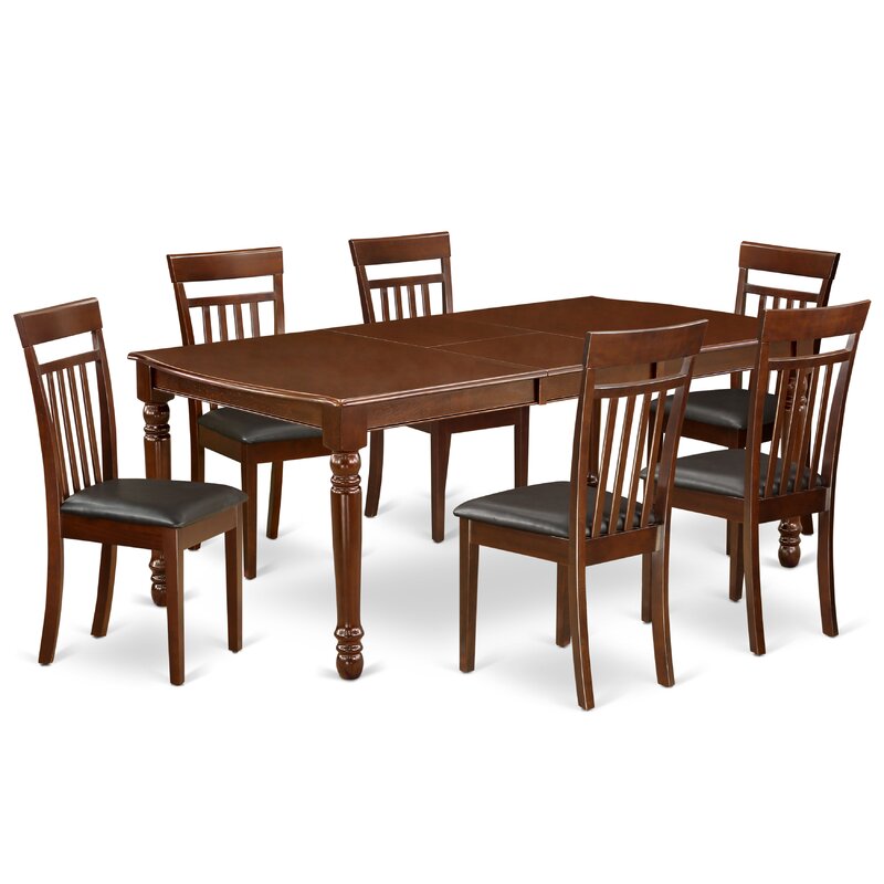 Alcott Hill Ina 7 Piece Extendable Solid Wood Dining Set | Wayfair