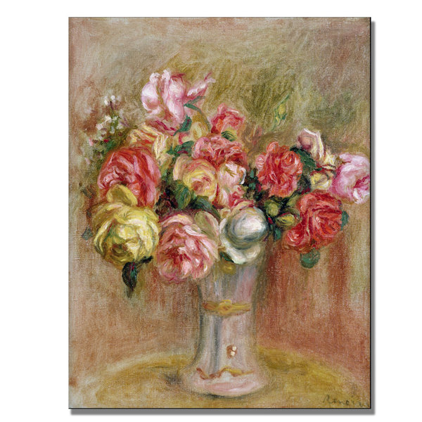 Trademark Art Roses In A Sevres Vase By Pierre Auguste Renoir