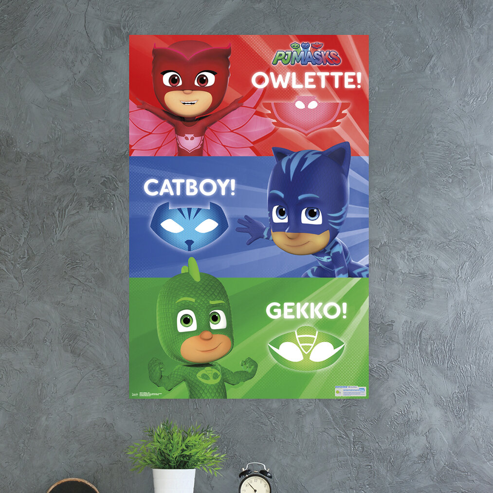 trends international pj masks trio paper print wayfair