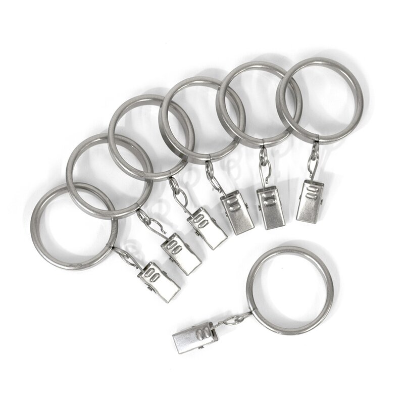 Perfect Order Iron Metal Curtain Clip Rings 1 Inch Interior Diameter 14, Polished Nickel