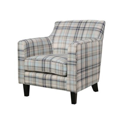 Labrea 29.75" Wide Armchair Rosalind Wheeler Fabric: Blue Plaid Polyester