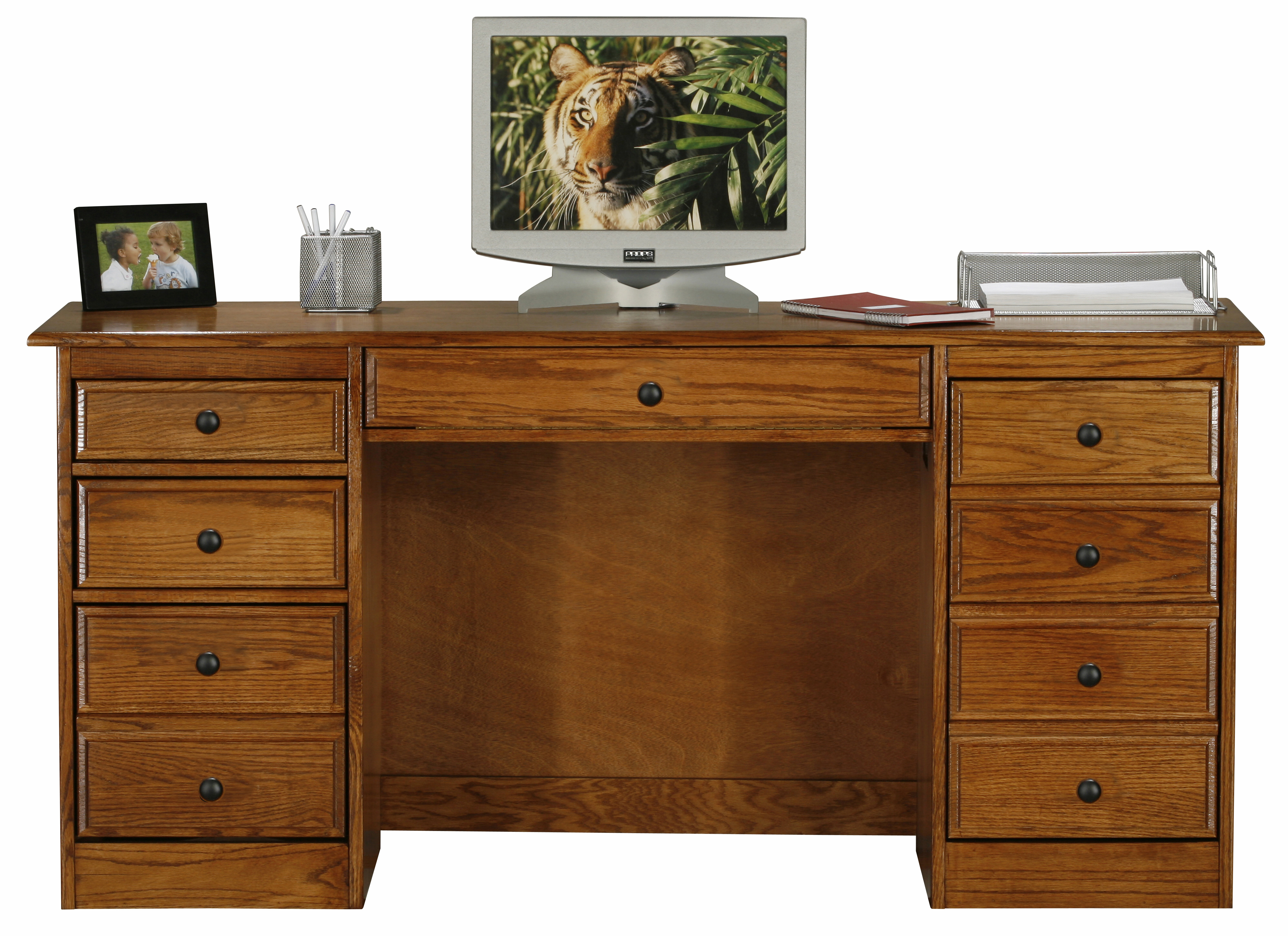 Loon Peak Lapierre Double Pedestal Solid Wood Executive Desk