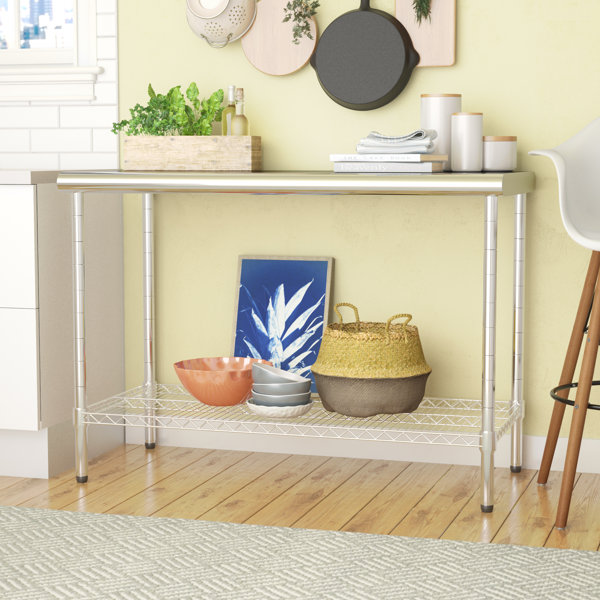 Dedmon Table With Stainless Steel Top By Ebern Designs #1