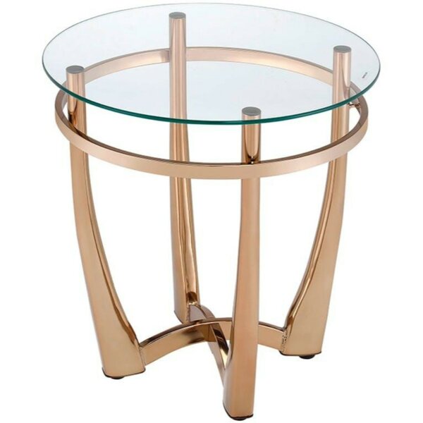 Skelton Glass Round End Table By Mercer41