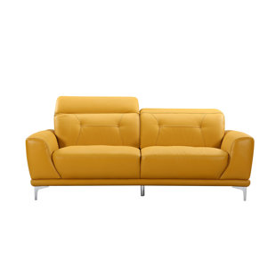 Mustard Yellow Leather Sofa Wayfair Bellefontaine Leather Sofa