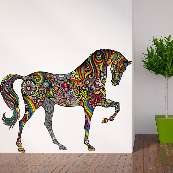 My Wonderful Walls Sticker mural un cheval aux couleurs ...