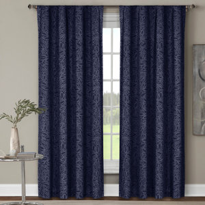 Lily Nature/Floral Sheer Curtain Panels (Set of 2)