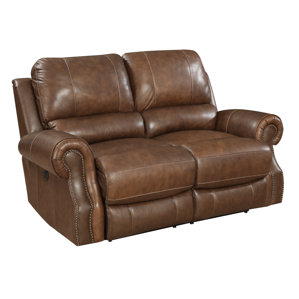Red Barrel Studio RDBT5730 Crete Power Motion Leather Reclining Loveseat