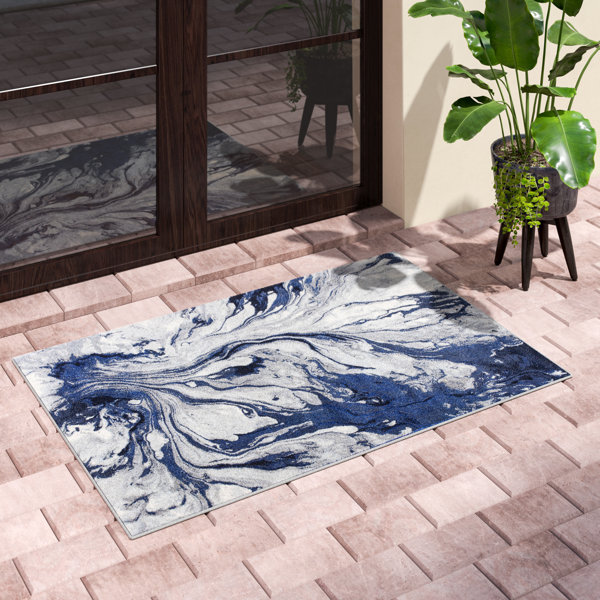 Kaia Blue Area Rug by Wade Logan
