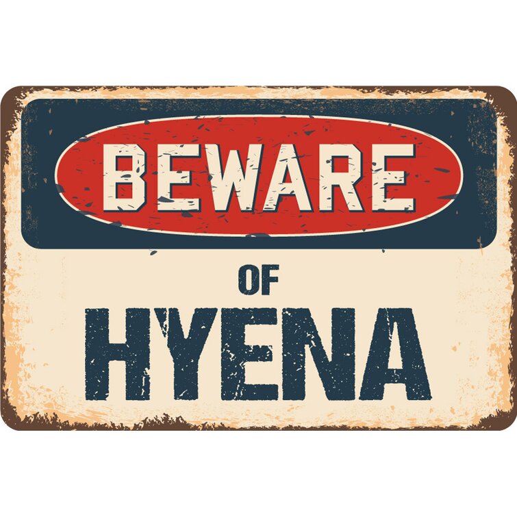 Beware Of Hyena Rustic Sign SignMission Classic Rust Wall Plaque Decoration 