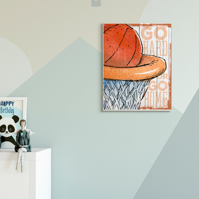 Harriet Bee Go Hard Basketball Hoop Orange Sports Design Wayfair