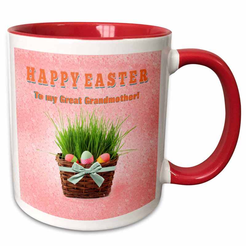 Symple Stuff Nell Three Easter Eggs In Basket Of Grass Happy