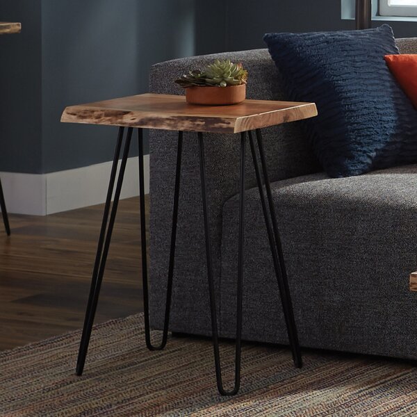 Tindle Live Edge Hairpin End Table By Union Rustic