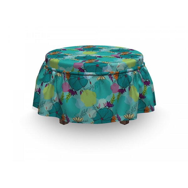 Floral Sketch Art Ottoman Slipcover (Set Of 2) By East Urban Home