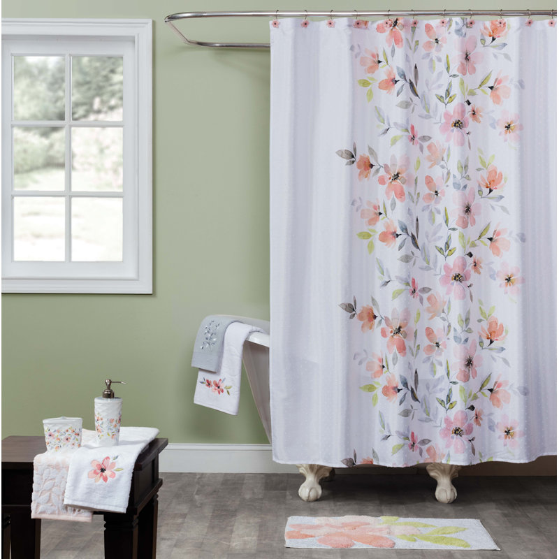 House Of Hampton Dwight Rectangle 100 Cotton Non Slip Floral Bath Rug Reviews Wayfair