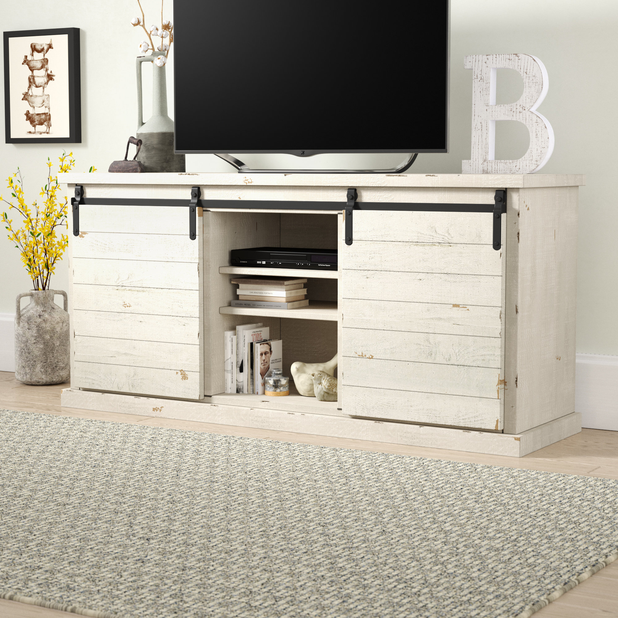 Gracie Oaks Laursen Solid Wood Tv Stand For Tvs Up To 60 Inches