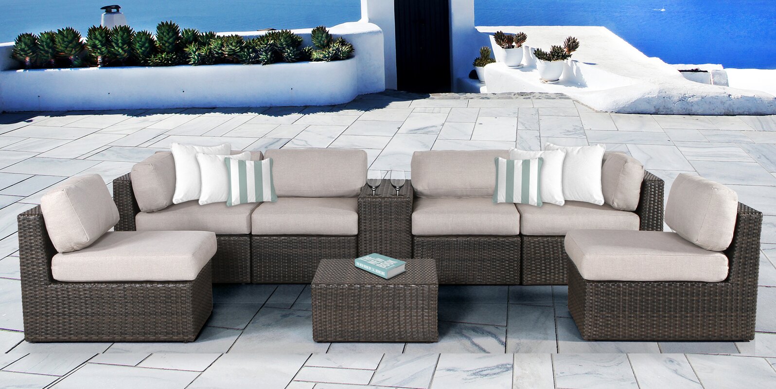 Sabin 8 Piece Sectional Set with Cushions