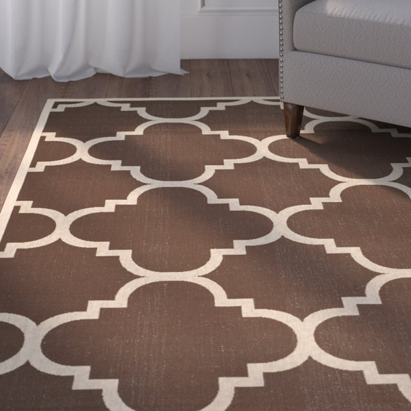 Short Dark Brown Outdoor Area Rug by Winston Porter