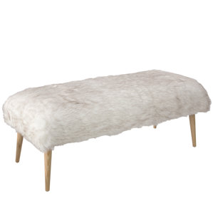 Chereen Wood Upholstered Bench with Cone Legs by Bungalow Rose