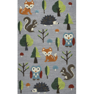 Ashlee Hand-Tufted Gray/Green Kids Rug