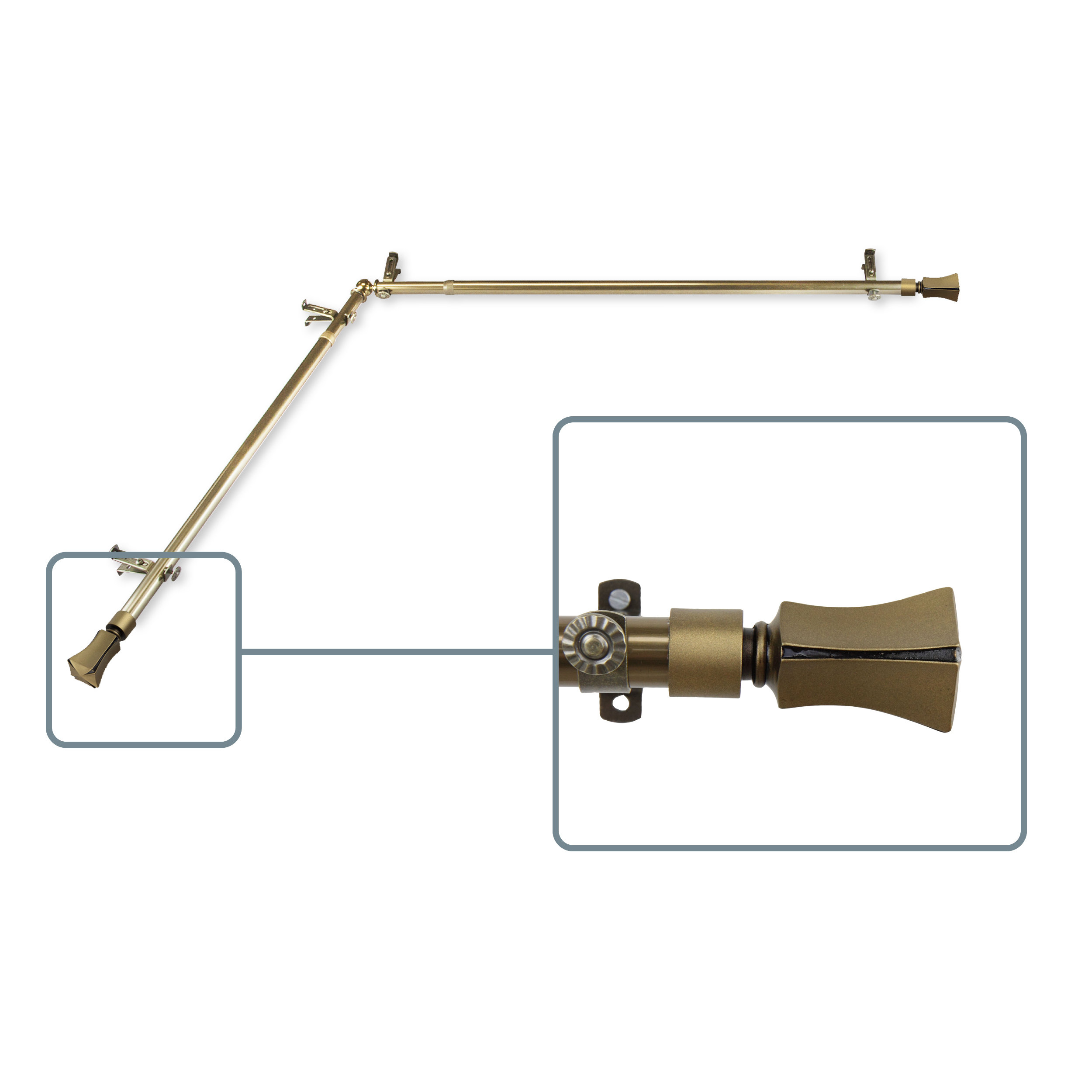 Charlton Home Catlin Corner Window Curtain Rod Set Wayfair