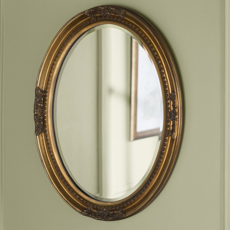 Oval Wood Wall Mirror