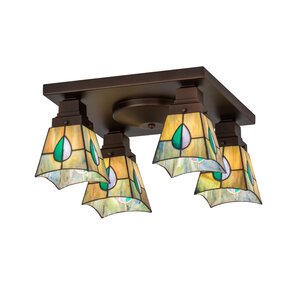 Greenbriar Oak Alcove 4-Light Flush Mount