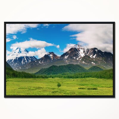 'Snowy Volcanoes' Framed Photographic Print on Wrapped Canvas East Urban Home Size: 18