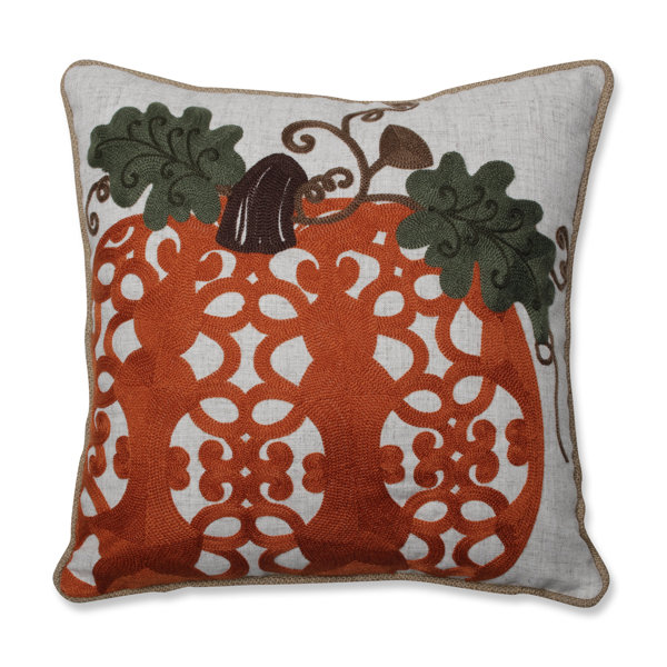 Chandelle Embroidered Pumpkin Throw Pillow by August Grove| @ $50.99