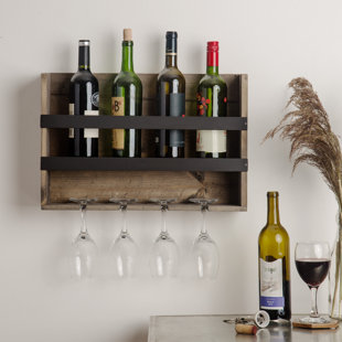 Wall Mounted Wine Racks You Ll Love Wayfair Cooks 4 Bottle Wall Mounted Wine Rack