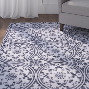 Machine Washable Non Skid Rugs Wayfair Tennessee Modern Fl Circles Design Non Slip Gray Area Rug