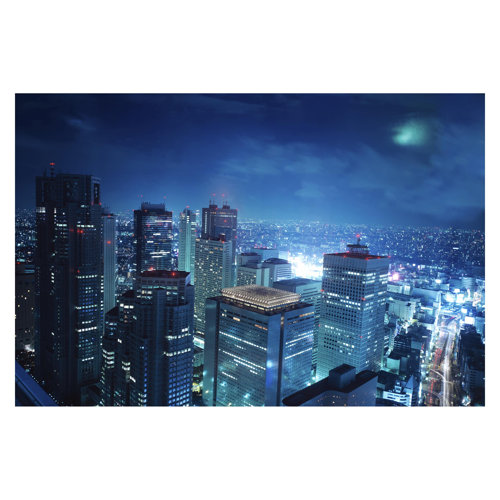 The Atmosphere of Tokyo 2.25m x 3.36m Textured Matte Peel & Stick Wall Mural East Urban Home